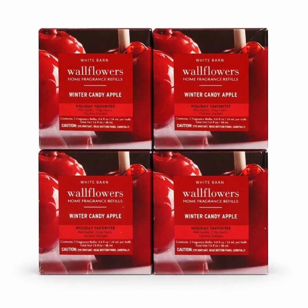 White Barn Bath & Body Works Winter Candy Apple Wallflowers Refill 4 Boxes Lot 8